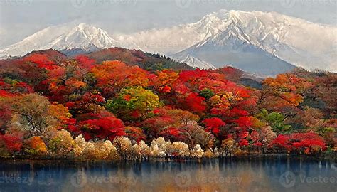 autumn with red maple leaves at kawaguchigo lake japan. 22895287 Stock ...