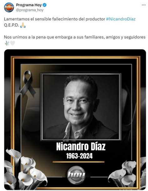 ¿de Qué Murió Nicandro Díaz Gran Productor De Televisa A Los 60 Años