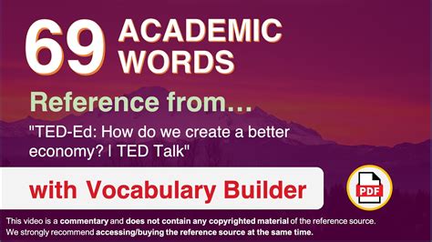 69 Academic Words Ref From Ted Ed How Do We Create A Better Economy Ted Talk Youtube