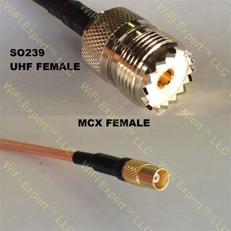 LMR100 SO239 UHF Female To MCX FEMALE Coaxial RF Pigtail Cable RF