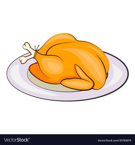 Baked Turkey Thanksgiving Day Grill Chicken Vector Image