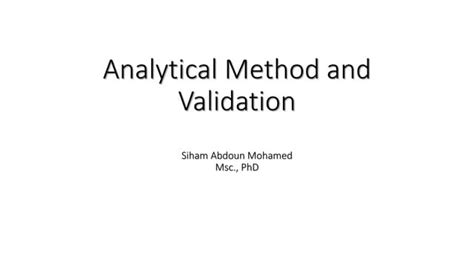 Analytical Method Validation