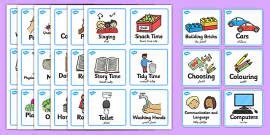 Visual Timetable Nursery FS2 Arabic Translation Twinkl