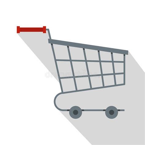 Ícone Do Carrinho De Compras Estilo Liso Ilustração do Vetor