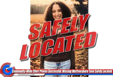 Community Wide Effort Proves Successful Missing Murfreesboro Teen