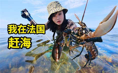 在法国赶海，冬季海鲜个大肥美，龙虾海鳗烧菜宴请友人 哔哩哔哩