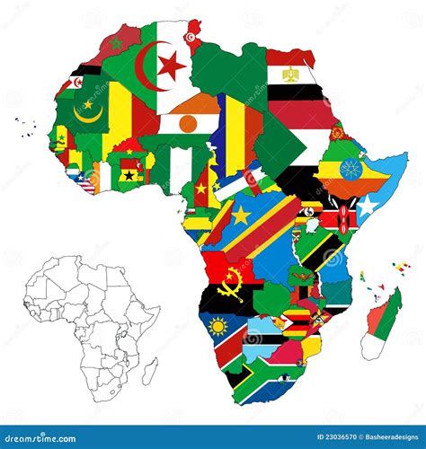 Mapa Da Bandeira Do Continente De Frica Foto De Stock Imagem