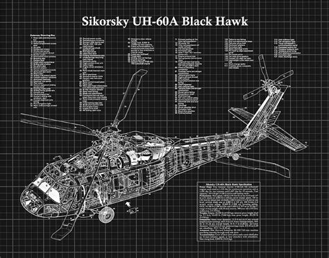 UH-60A Black Hawk Helicopter Print Sikorsky UH-60A Helicopter | Etsy