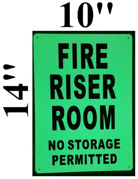 Fire Riser Room No Storage Permitted Sign Glowing Aluminum Sign Hpd Signs The Official Store