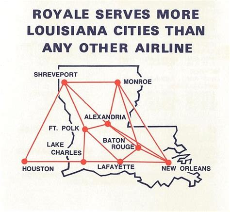 Royale Airlines February Route Map