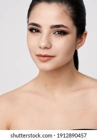 Brunette Clear Skin Bare Shoulders Attractive Stock Photo 1912890457