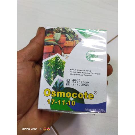 Jual PUPUK MAJEMUK OSMOCOTE 17 11 10 KEMASAN 100 GRAM Shopee Indonesia