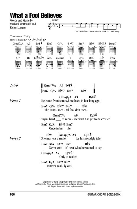 What A Fool Believes by The Doobie Brothers - Guitar Chords/Lyrics ...