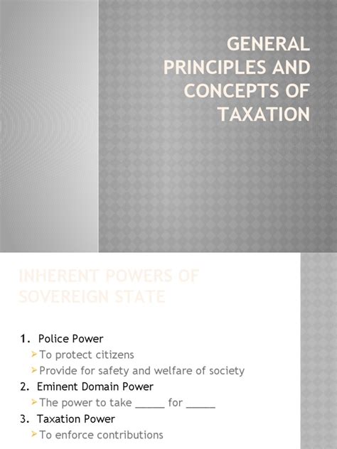 Chapter 1 General Principles And Concepts Of Taxation Pdf Taxation