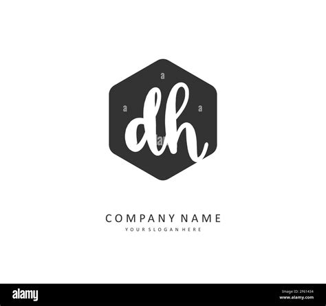 D H Dh Initial Letter Handwriting And Signature Logo A Concept