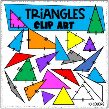 Triangles Clip Art: Geometry Clipart of 2-Dimensional Math Shapes 2D Set