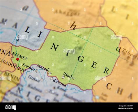 Geographic Map Of Niger With Important Cities Stock Photo Alamy