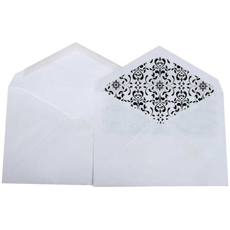 JAM Paper Wedding Envelope Sets, White with Castilian Lined Envelopes ...