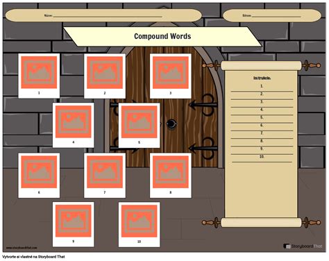 Aktivita Zložených Slov pre Deti Storyboard od sk examples