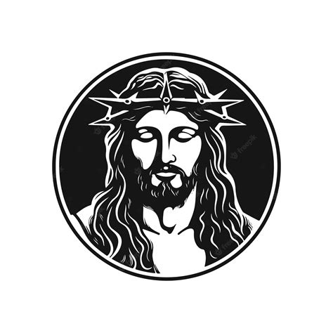 Premium Vector Vector Jesus Christ Face Silhouette Isolated On White