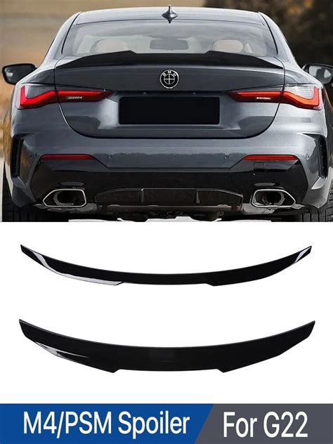 M Sport Glossy Black Psm M4 Style Rear Trunk Spoiler Bumper Wing For Bmw 4 Series G22 G26 2020