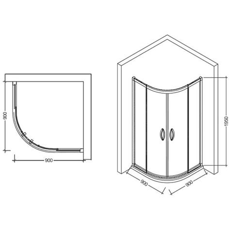 Jaquar Delta Double Door 900 X 900mm Quadrant Shower Enclosure