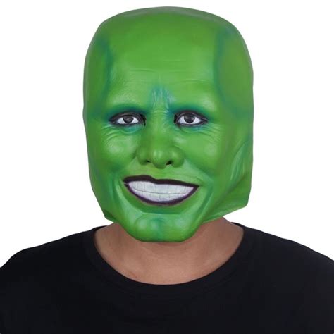 Movie The Mask Green Latex Mask Jim Carrey Cosplay Fancy Dress Party