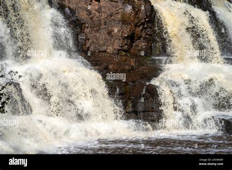 Extreme Close Up Of The Gooseberry Falls Waterfall In Gooseberry Falls