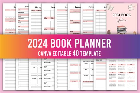 Editable 2024 Book Planner Canva Graphic By Nr Creative Shop · Creative Fabrica