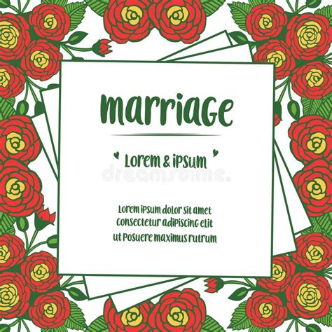 Vintage Style Card Of Marriage With Crowd Of Rose Flower Frame Vector