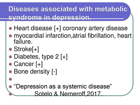 Metabolic Syndrome Inflammation And Ill Health In Depression Ppt