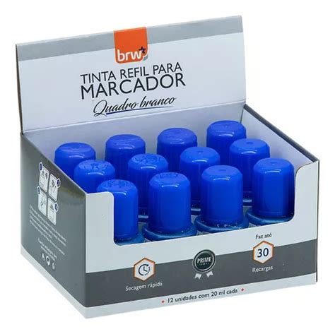 Tinta Refil Pincel Marcador Quadro Branco Azul Brw C 12 Frete grátis