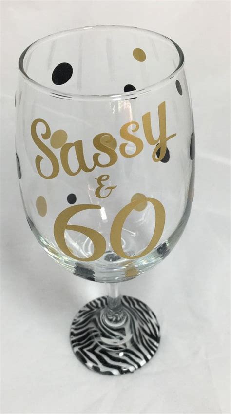 60th Birthday Wine Glass 60th Birthday By Jennscraftroom On Etsy 60th Birthday Wine Glass