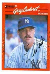 Greg Cadaret Autographed Baseball Card New York Yankees Donruss