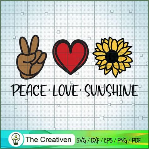 Peace Love Sunshine Svg Sunshine Svg Sunflower Clipart Svg Premium