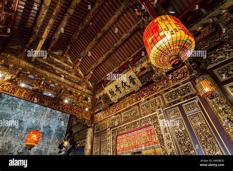 Intricate Details Of The Interior Of Leong San Tong Khoo Kongsi Clan