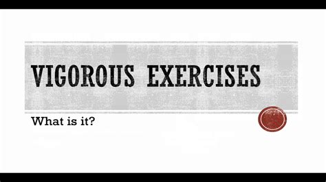 Moderate Vs Vigorous Exercises Youtube