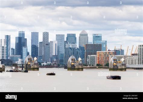 The River Thames Flood Barrier One Of The Largest Movable Flood