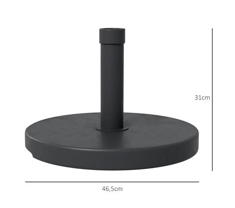 Pied De Parasol Rond Base De Lestage 15 Kg Poignée Hdpe Noir Parasol BUT