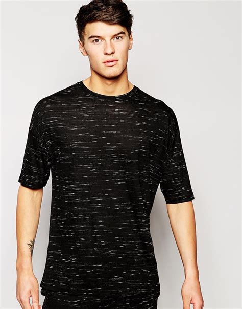 Lyst Asos Loungewear Oversized T Shirt In Textured Fabric In Black