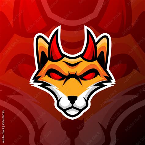 Vector Graphics Illustration Of A Fox Devil In Esport Logo Style