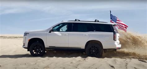 2021 Cadillac Escalade Surfs The Dunes Gets Beached Like A Big White