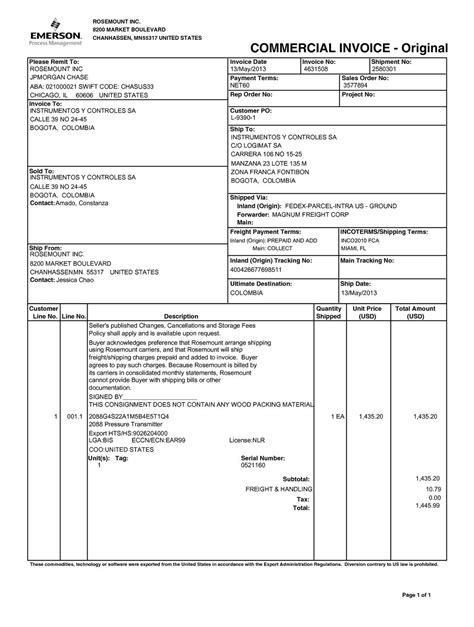 Calaméo Emr Us Commercial Invoice Original 1