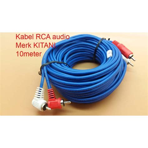 Jual Kabel 2 Jalur AUDIO RCA 2 K 2 Male 10meter Merk KITANI Cable RCA