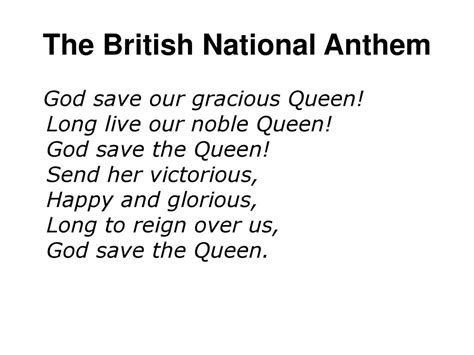 The British National Anthem Ppt Download