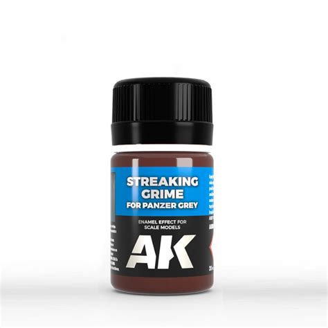 Ak Interactive Streaking Grime For Panzer Grey Vehicles Ml Bottle