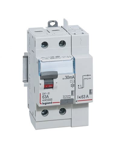 INTERRUPTEUR DIFFERENTIEL DX3 2P 63A AC 30MA TGA LEGRAND 092897