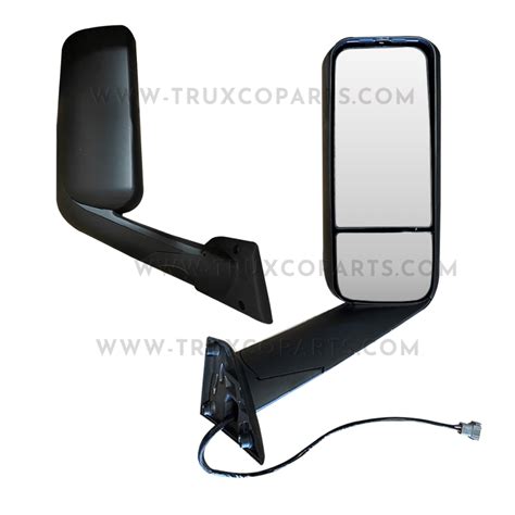 New Freightliner Cascadia Heated Black Door Mirror Assembly 2018