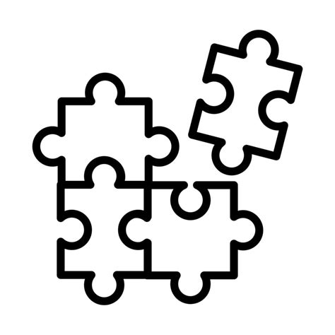 Puzzle Game Pieces Line Style Icon 2567170 Vector Art At Vecteezy