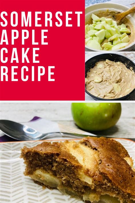 An Apple Cake Is Cut In Half And Ready To Be Eaten With The Words Somerset Apple Cake Recipe